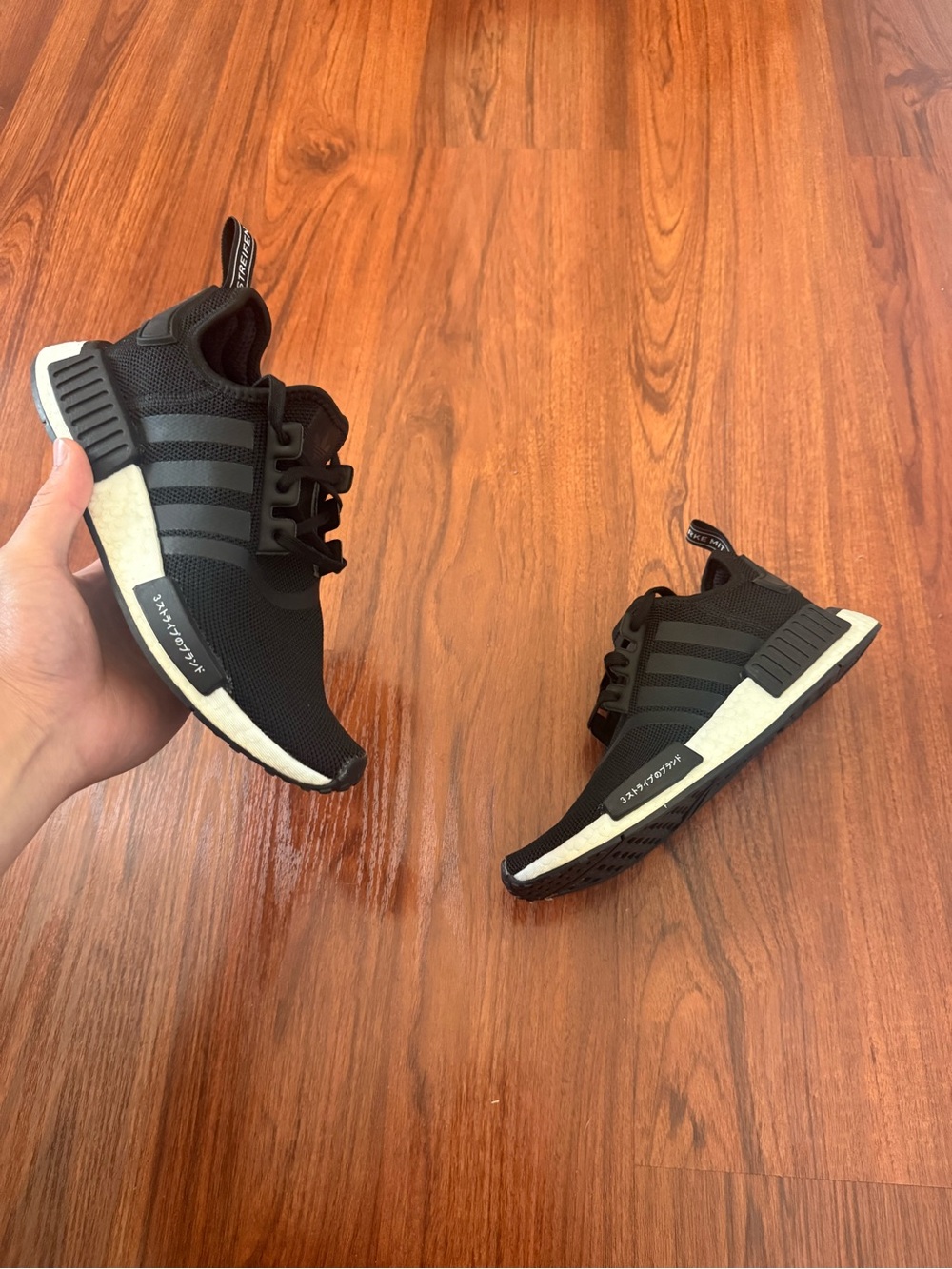 adidas NMD R1 Men's Sneakers — Black/White